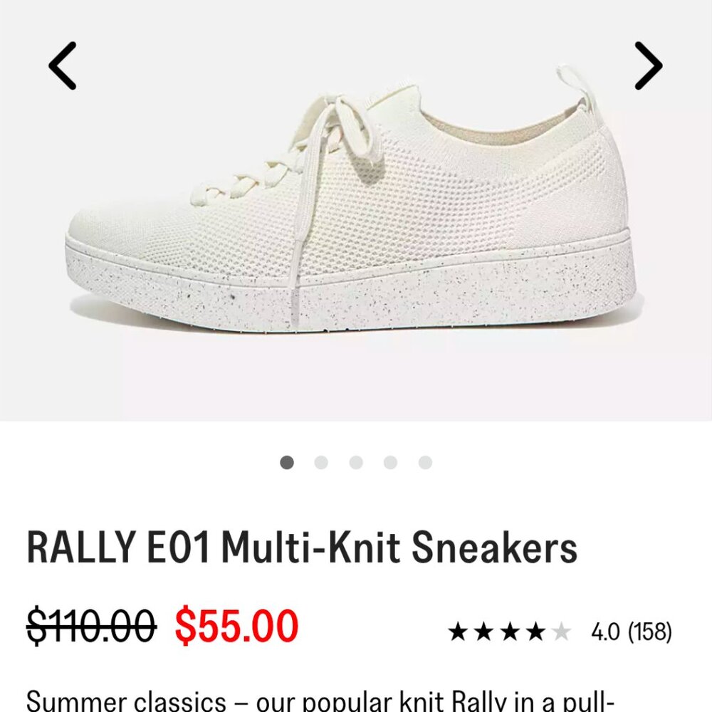 Fitflop Rally E01 multi-knit sneaker in cream, size 6